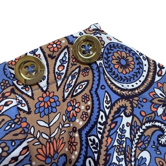 TALBOTS Effortless Jersey Shift Dress Medium Baroque Paisley Blue Stretch - Picture 4 of 10